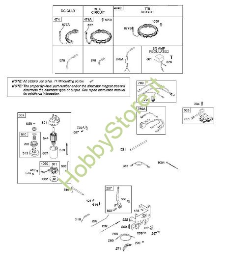 B - Alternatore, comandi, dispositivo di avviamento elettrico, molla regolatore, accensione B&S - 28 €¦ 282H07-0111-E1 brand Stihl